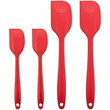Chef's Star Heat Resistant Silicone Spatula - Set of Four - Red