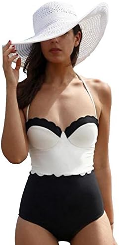 Hi Holiday Women's High Waist One Piece Bikini Swimsuit Bathing Suit