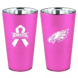 NFL Philadelphia Eagles 16-Ounce Breast Cancer Awareness Lusterware Pint Glass Set
