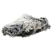 Dearfoams Women's Acrylic Pile Platform Slipper,Black Frost,L