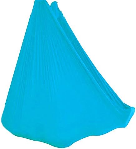 Wellsem 5.5yard Decompression Hammock Inversion Aerial Traction Yoga Gym Swing Hanging with Carabiners for Home & Outsides Sports to Shape Body (Sky Blue)