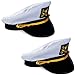 Funny Party Hats Captain Hat - Yacht Boat Sailing Fishing Captains Cap (2 Pack) by
