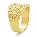 Men's Classic Large 21mm Wide High Polished 14k Gold Plated Nugget Ring