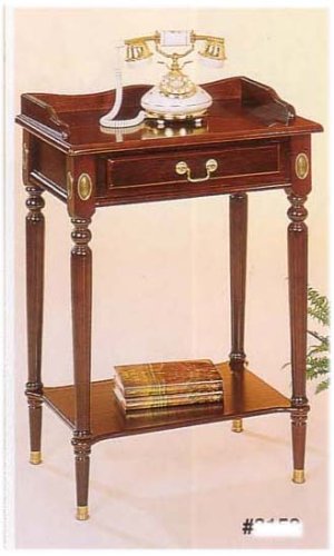 Cherry Finish Phone table Brass Accents