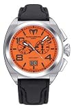TechnoMarine Men's 409003 US Navy Stainless Steel Orange Dial Black Leather Watch
