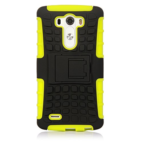 G3 Case, LG G3 Case, Tough Dual Layer Hybrid Armor Protective Case With Built-In Stand for LG G3 (2014) By SGM (Green)