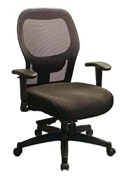 Therasage Elite Task Mesh Back Office Chair - Fabric - Black