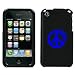 APPLE IPHONE 3G 3GS BLUE PEACE BOW ON A BLACK HARD CASE COVER