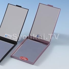 ナピュアミラー ZOOM UP 両面コンパクトミラー（等倍・3倍）83mm×125mm　メタリックレッド
