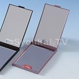ナピュアミラー ZOOM UP 両面コンパクトミラー（等倍・3倍）83mm×125mm　メタリックレッド