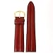 Watch Band Genuine Leather 16mm Burgundy Classical Vegetable oil treated durable double stitched and padded with gold plated buckle