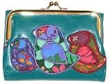 Loop Design Turtle Doves Turquoise Green Tri-Fold Wallet