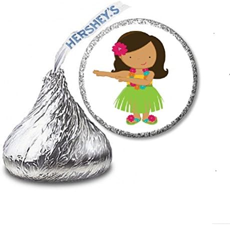 216 Hula Girl Luau Labels/Stickers for Chocolate Kisses Candies - Party Favors by JS&B Enterprises