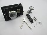 IRONMONGERY WORLDﾂｮ OLD VINTAGE PERIOD VICTORIAN STYLE SOLID BRASS BLACK RIM LOCK DOOR KNOB HANDLES 