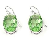 Barse Sterling Silver Peridot Swarovski Crystal Earrings