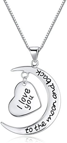 Fine Jewelry Sterling Silver"I Love You to the Moon and Back" Charm Pendant Necklace, 18 inches