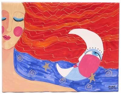 Tile: Woman & Moon by Jackie Ludtke, Tiles