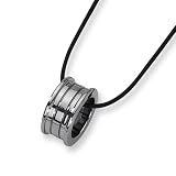 Chisel Tungsten Carbide Slide Pendant on 18 Inch Leather Cord