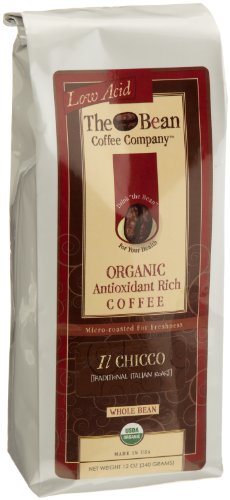 The Bean Coffee Company Il Chicco (Traditional Italian Roast) Organic Whole Bean, 12-Ounce Bags (Pack of 2)