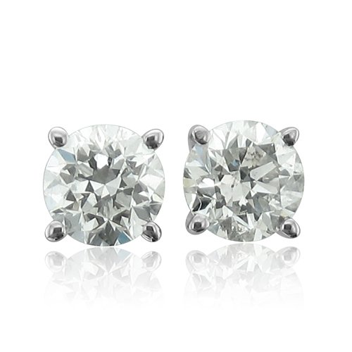 Where to buy 14k White Gold NATURAL Diamond Stud Earrings (HI, I, 0.60 carat)