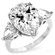 WOMEN'S RINGS STERLING SILVER & VERMEIL W/CLEAR CZ - Pear Shaped Anniversary