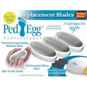 PedEgg Professional Foot File Replacement Blades- 3 Pack