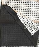 Distinctive 100% Silk Wool scarf black gray on white silk Made in Italy