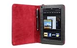 read full review Verteks Slim & Lightweight Premium Texturized Leather Case Folio Cover for Amazon Kindle Fire 7-Inch Android Tablet (Black Exterior with Red Suede Interior)