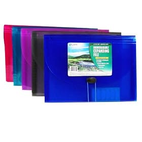 C-Line Biodegradable 7-Pocket Expanding File, Letter Size, Assorted Colors, 48300