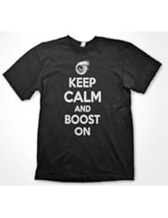 Keep Calm Boost On Funny Honda JDM Racing Tshirt Turbo shirt, Charcoal, Large