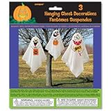 3 HANGING HALLOWEEN GHOST BALLOON DECORATIONS