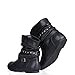 Twisted Women's SHELLY Faux Leather Ankle-High Slouchy Boot with Multi Buckle Straps - SHELLYDEV BLACK, Size 10