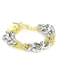 1AR by UnoAerre 18k Gold Plated Two Tone Chain Bracelet