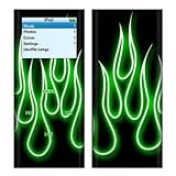 Green Neon Flames Design Decal Skin Sticker for Apple iPod nano 2G (2nd Generation) 2GB/ 4GB/ 8GB Player