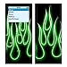 Green Neon Flames Design Decal Skin Sticker for Apple iPod nano 2G (2nd Generation) 2GB/ 4GB/ 8GB Player