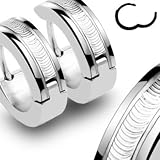316L Stainless Steel Huggie Earrings with Wire Center - Sold as a Pair