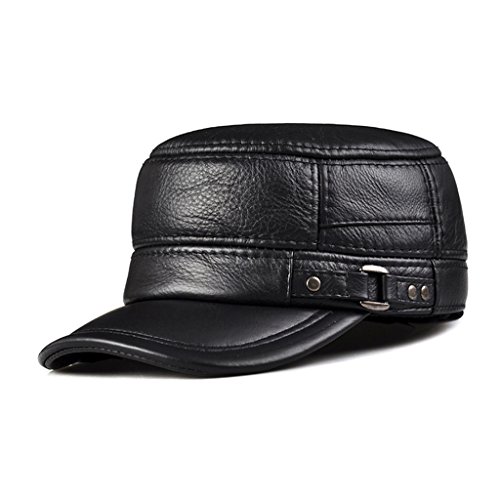 lethmik Vintage Military Hats Cadet Hat Army Hats Style Genuine Leather Camo Hats