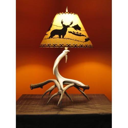   Deer Antler Table Lamp  Real Antlers  Rustic  Cabin