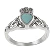 Sterling Silver Claddagh Ring with Turquoise