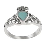 Sterling Silver Claddagh Ring with Turquoise