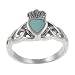 Sterling Silver Claddagh Ring with Turquoise