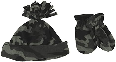 Aspen Supply Toddler &amp; Little Girls' Soft Fleece Winter Cap &amp; Mittens Set (Ages 2-5) (Gray Camo)