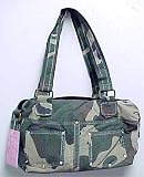 Green Camo Rhinestone Handbag Purse Camouflage