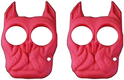 Incredible art 2pcs Brutus the Bull Dog Self Defense Keychain - Red