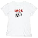 T-Shirt Woman White " All Soccer Laos " Country