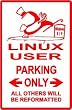 LINUX PARKING sign * penguin on windows grave