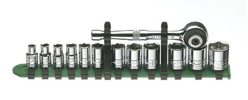 SK 91813 13 Piece 1/4-Inch Drive 6 Point 5-Millimeter to 15-Millimeter Palm Control Socket Set