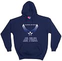 Air Force Wings Logo - Navy Hoodie Pullover Sweatshirt