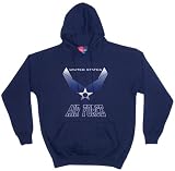 Air Force Wings Logo - Navy Hoodie Pullover Sweatshirt