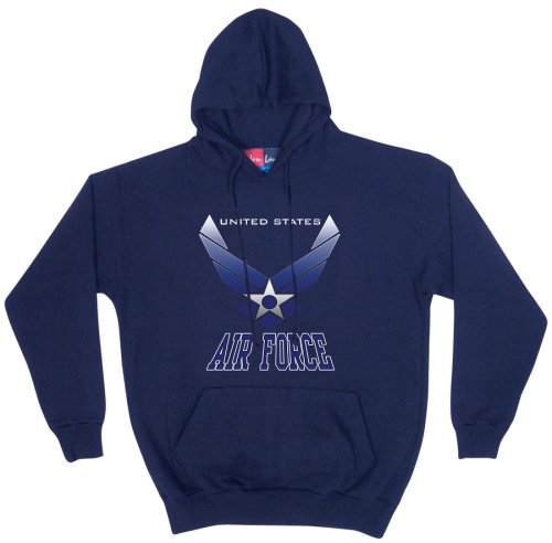 Air Force Wings Logo - Navy Hoodie Pullover Sweatshirt